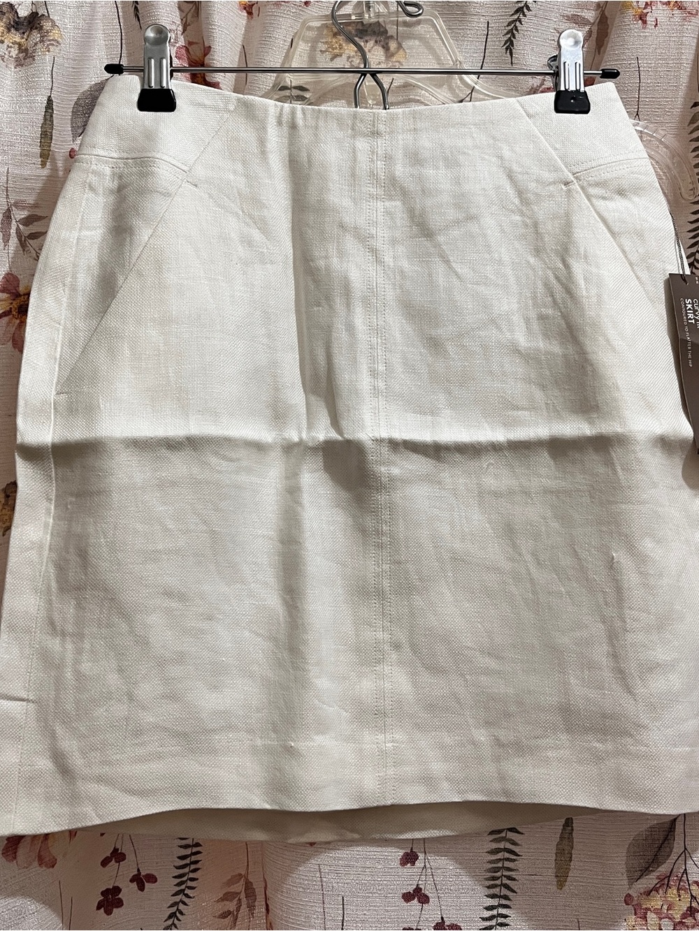 LOFT Ivory Mini Skirt with Subtle Paneling